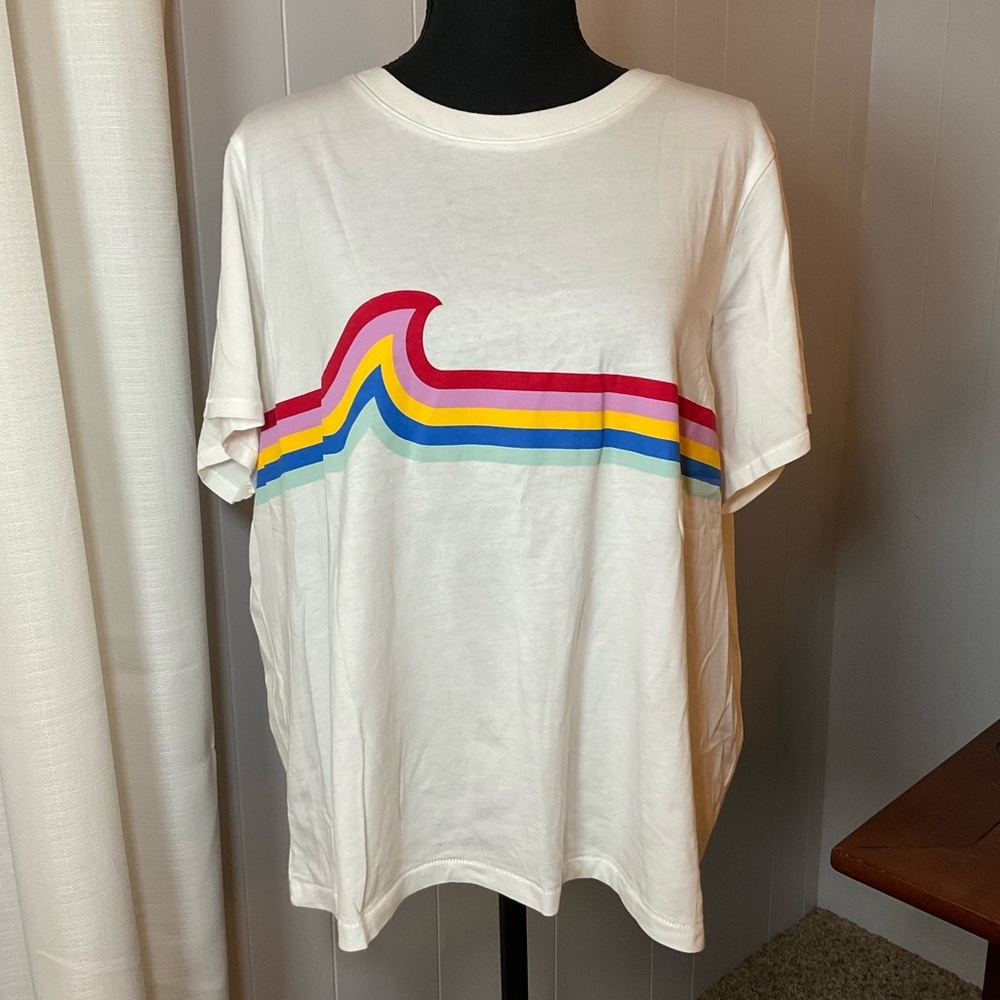 MADEWELL 100% Cotton Rainbow Wave Short Sleeve Graphic Northside Vintage Tee